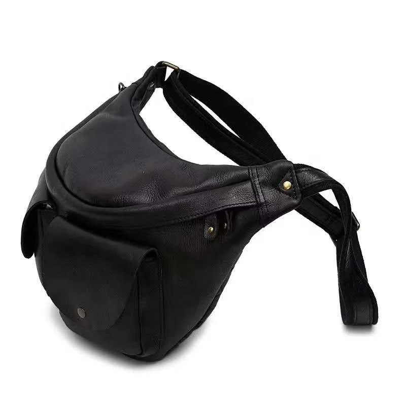 

New product business waterproof leather washing shoulder chest bag