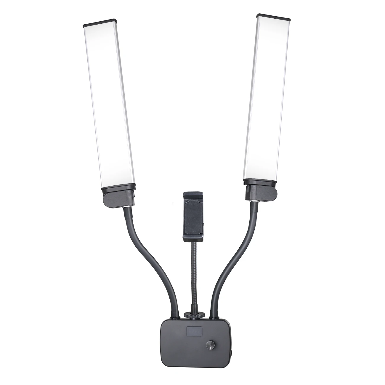 

Lasted Design Double Arm Lamp led Ring Light with tripod stand phone holder, Black