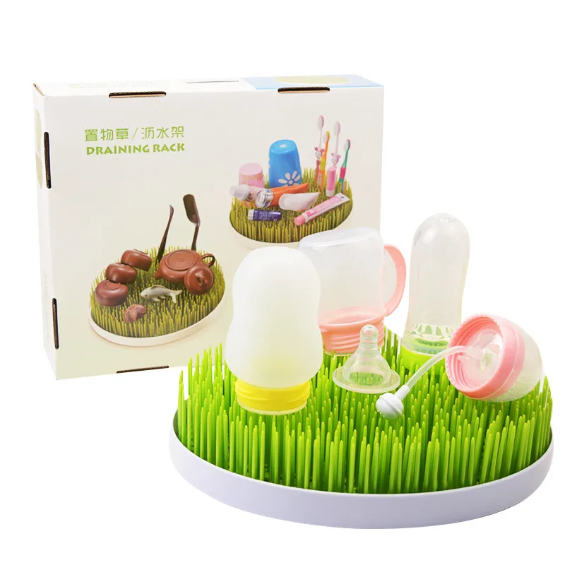 

Drying Shelf Square Lawn Grass Baby Bottle Drying Rack Baby Products, Green