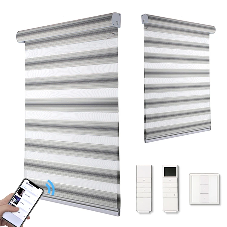 

Home window decor double layers smart shades blinds windows blinds electric