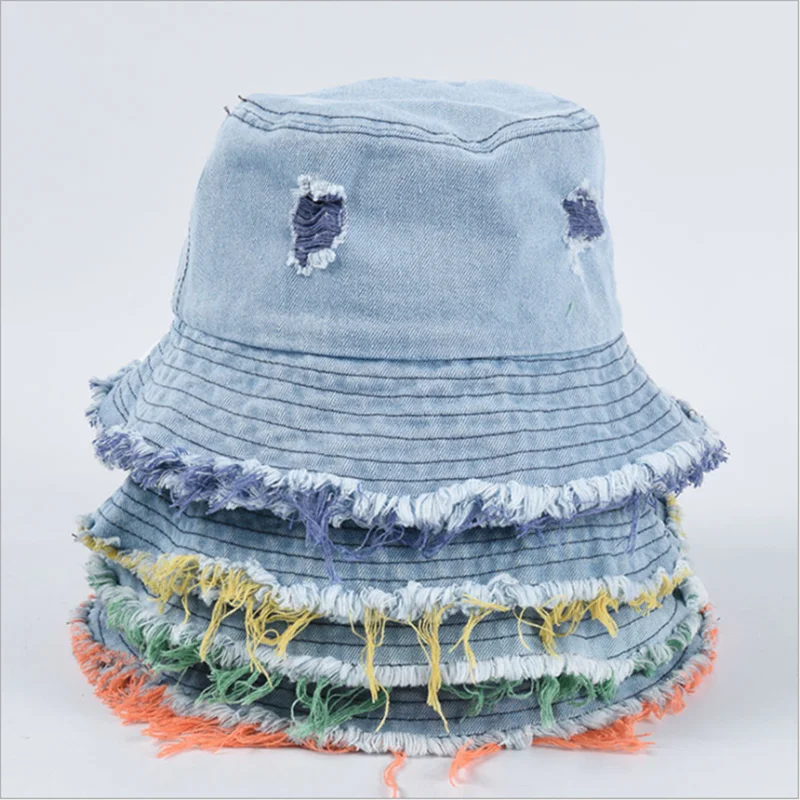 

Free Shipping Women Hats Jean Bucket Hat for Ladies Cowboy Fisherman Hat Couple Sun Protection, 6 colors