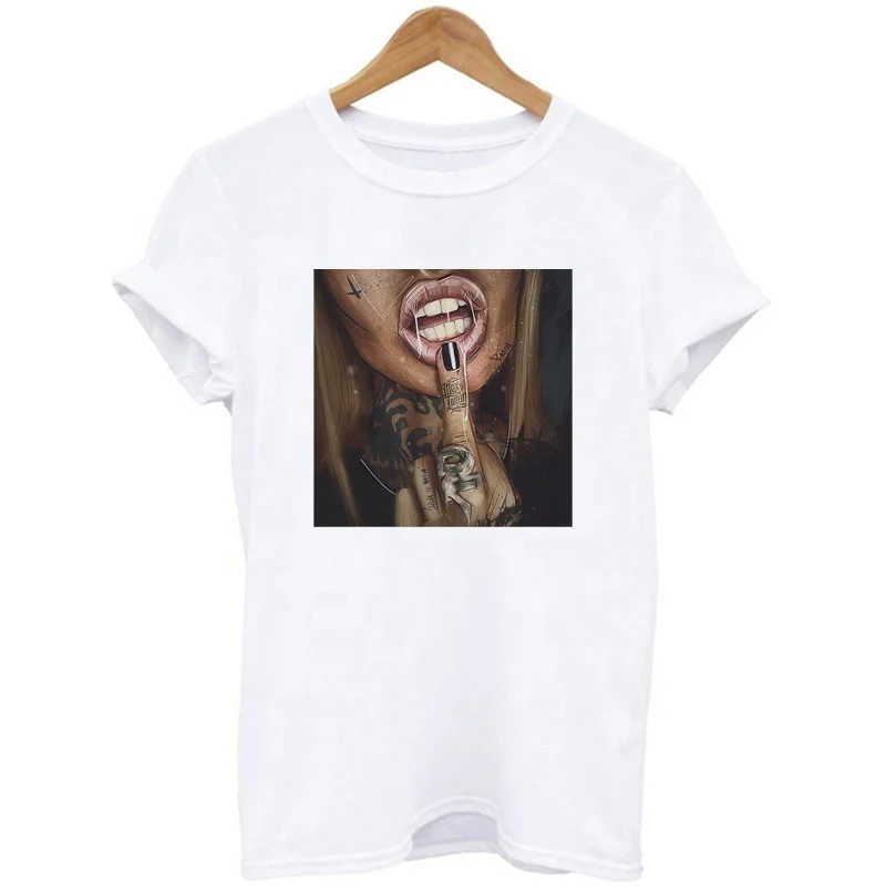 

Wholesale Black Girl Female T-Shirt Summer Top Women Clothes 2019 Harajuku Streetwear Grunge Aesthetic Tshirt Plus Size T-shirt, Picture colors