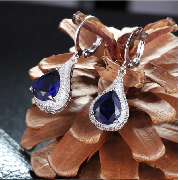 

925 sterling silver jewelry crystal earring womens jewelry