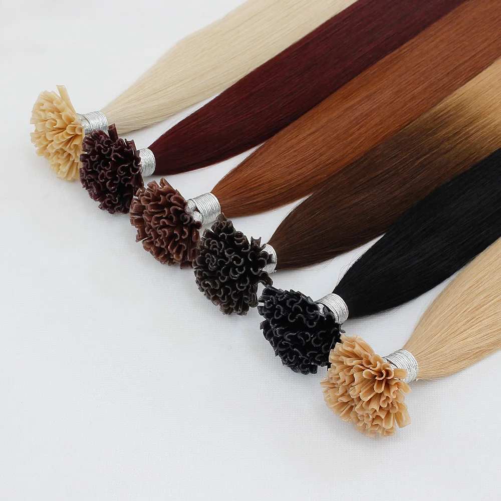 

2020 russian style alibaba express beauty Black long hair straight wholesale Remy u tip hair NAIL TIP FLAT TIP