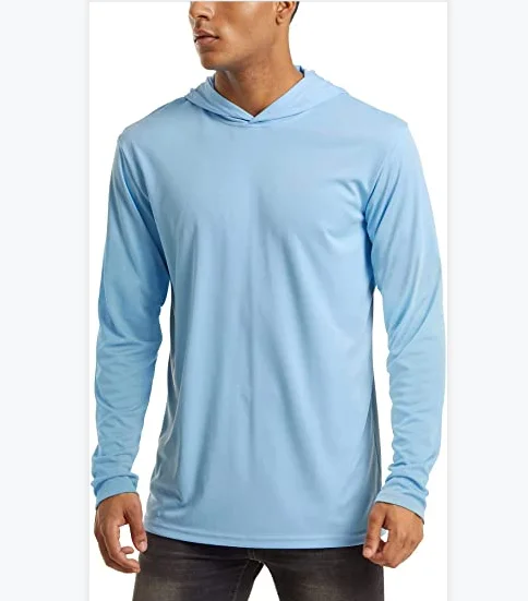 

Custom Design Men's Hooded UPF 50+ Sun Protection Lightweight T Shirts Long Sleeve Athletic Fishing Shirts Made In China