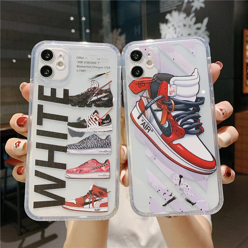 

Clear Sport Brand Logo Air AJ Basketball Shoe TPU mobile phone case for iPhone 13 xs xr pro max case for iphone 12 11 8 7 plus