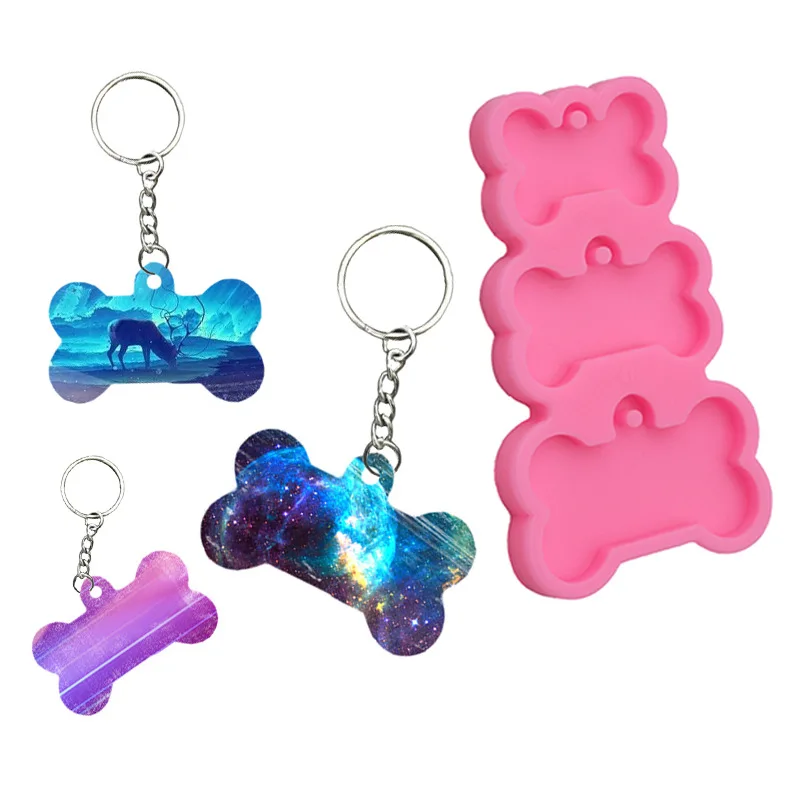 

Shiny Dog Bone Shape Silicone Mold for Key Chain Pendant Moulds Suitable for Clay DIY Jewelry Making Epoxy Resin Mold