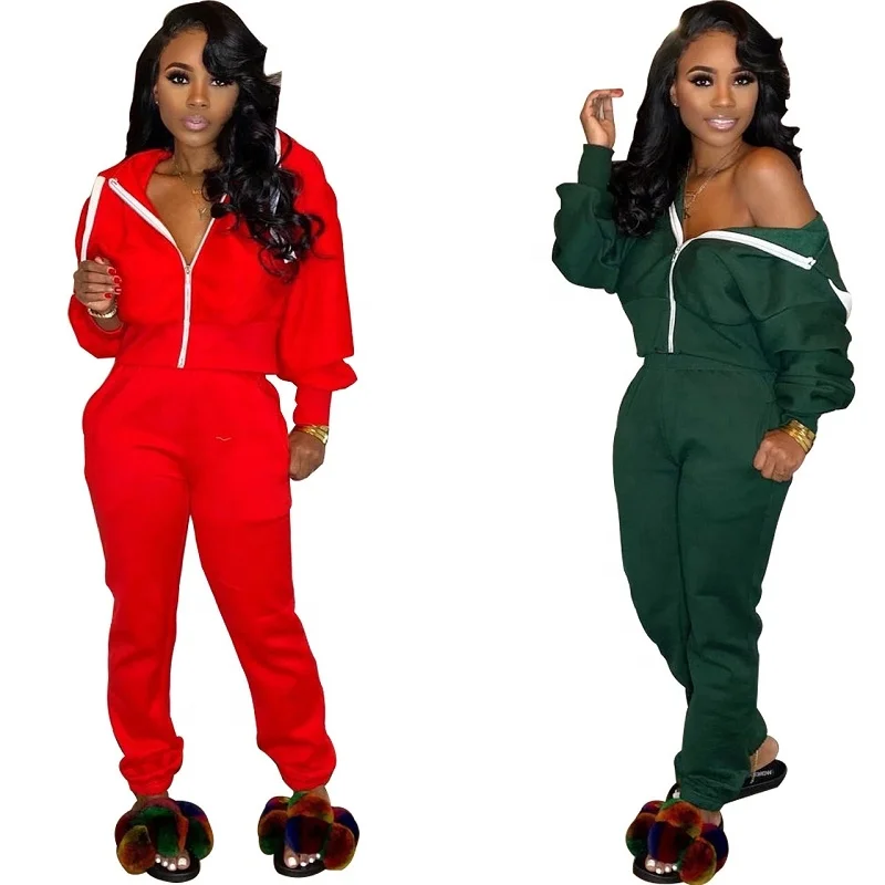 

Autumn and winter new fashion casual sports style solid color casual sweater fashion hooded two-piece plus size women's clothing, Shown