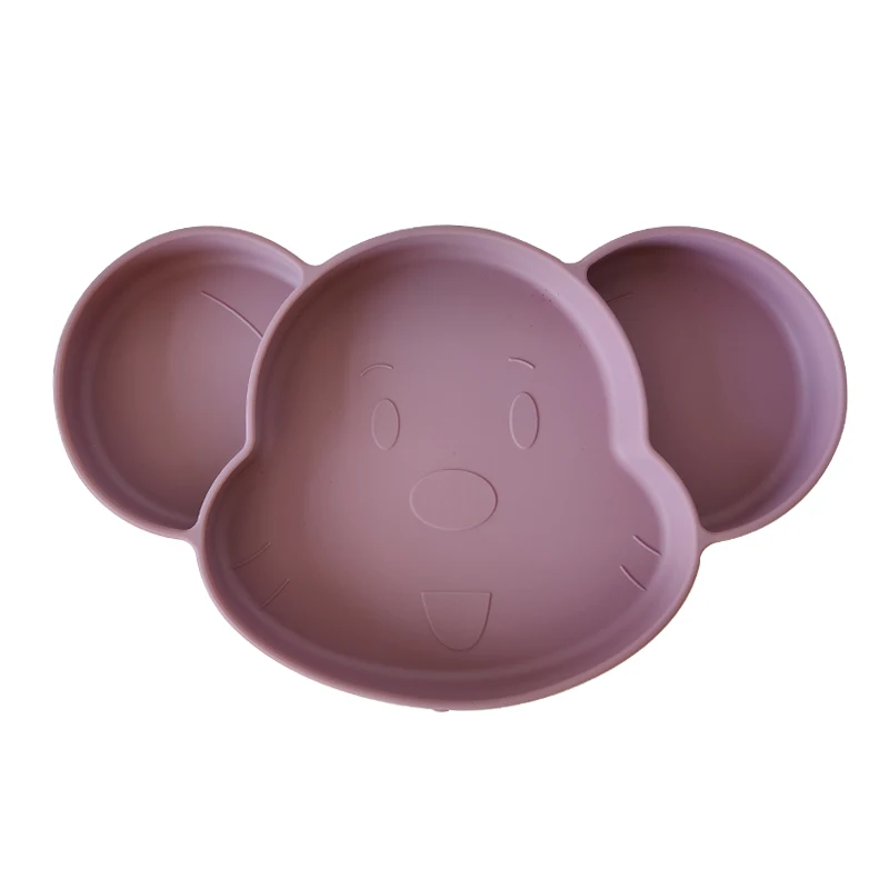 

Cute baby silicone plate in the shape of a mouse new design new fashion colors can be customized can be put in the refrigerator