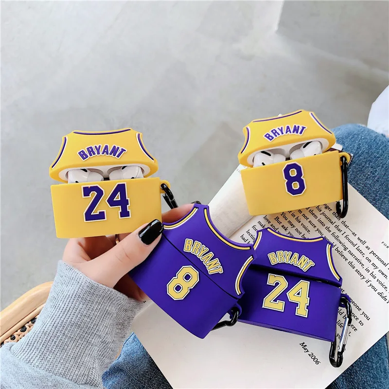 

free shipping Kobe bryant number 8 24 jersey Wireless Headphone Case for Airpods Pro 1 2 Basketball Cover, Colorful