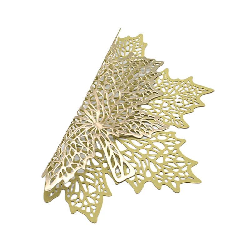 

maple shape PVC hollow table mat