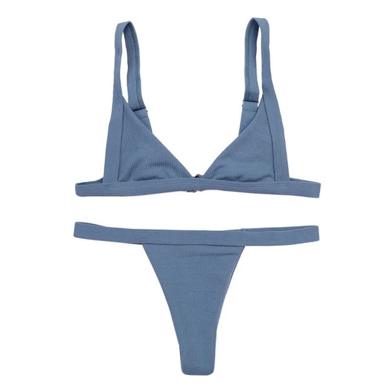 

Adjustable Sexy Solid Bikini 2PCS Set Pure Cotton Bottom Swimsuit Women Fashion Bikini, Optional