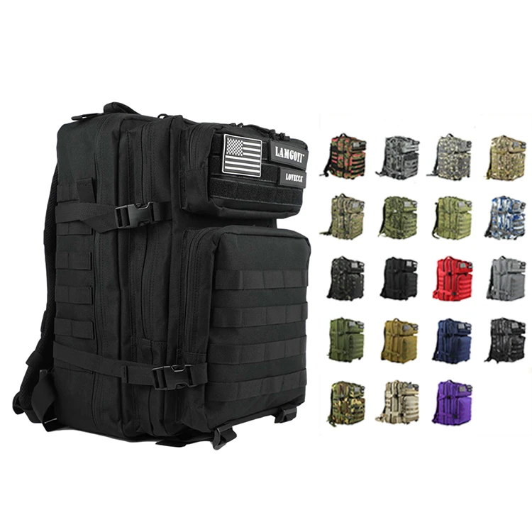 

Outdoor hiking trekking hunting travel backpack 45L large capacity gym fitness army military tactical backpack, 19colors or customizable colors