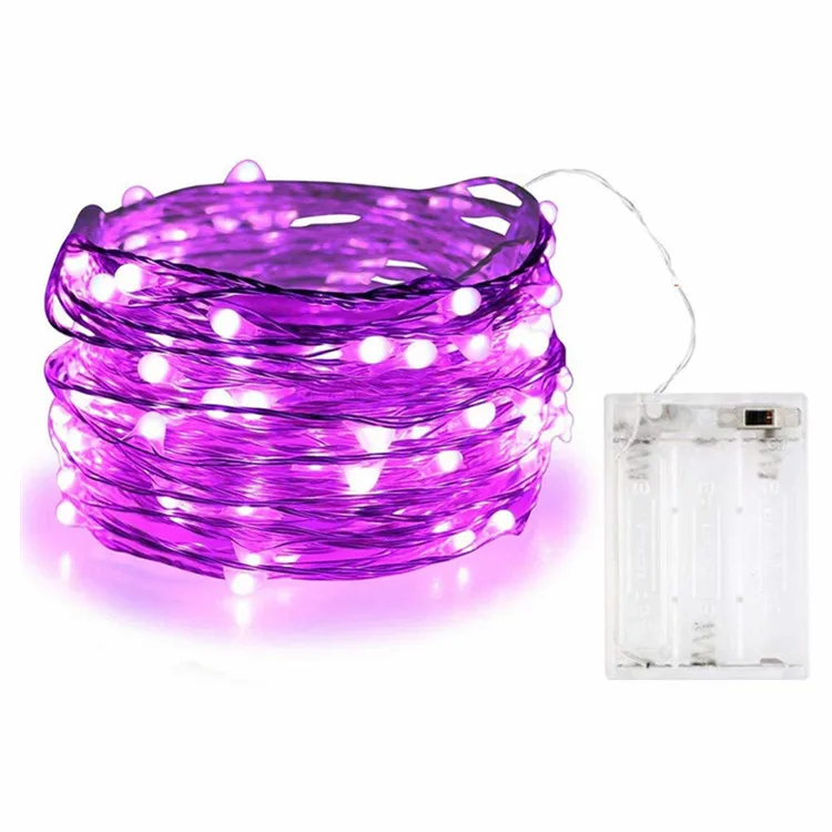 10Ft 3M Purple Copper Wire 30 Leds Waterproof Battery Christmas Tree Home Bedroom Decoration Fairy Mini Led Light