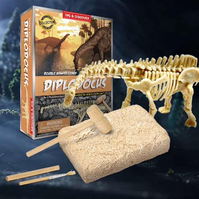 

dig it out dinosaur fossil dig kit toy jrassic dino excavation educational toy plastic skeleton diplodocus dinosaur