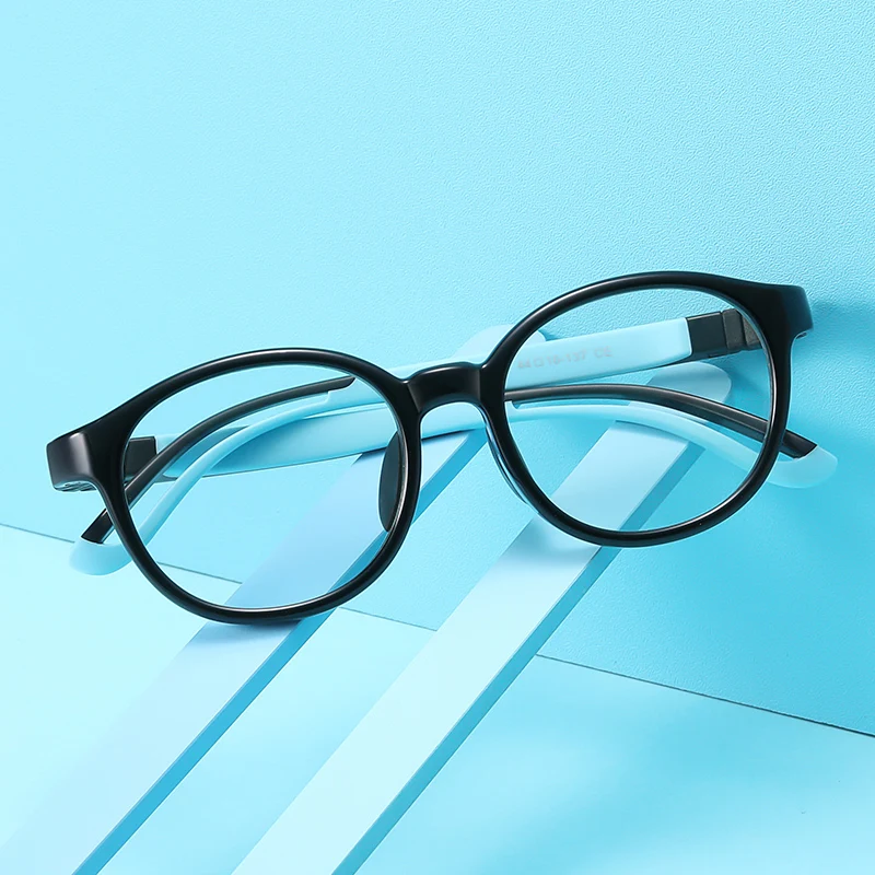 

Hot sale Round kids super light Anti blue light glasses children TR90 and Silicone computer glasses, Multi colors