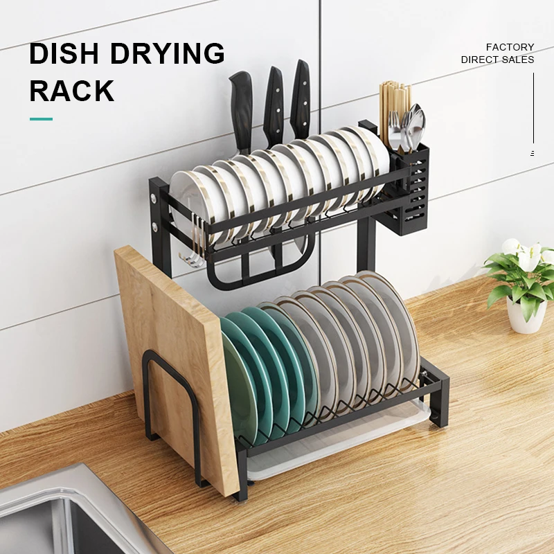 

Stainless Steel Cutlery Dish Drying Rack Metal Kitchen Draining Shelf Storage Organizer Holder Bowl Knife Multi-functional, Any color in pms/cmyk