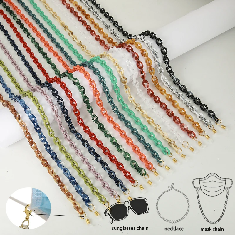 

Acrylic Eyeglass Chain Strap Holder Sunglasses Chain Resin Glasses Masking Chain Holder Strap Stand Necklace Keeper Lanyard, As shown