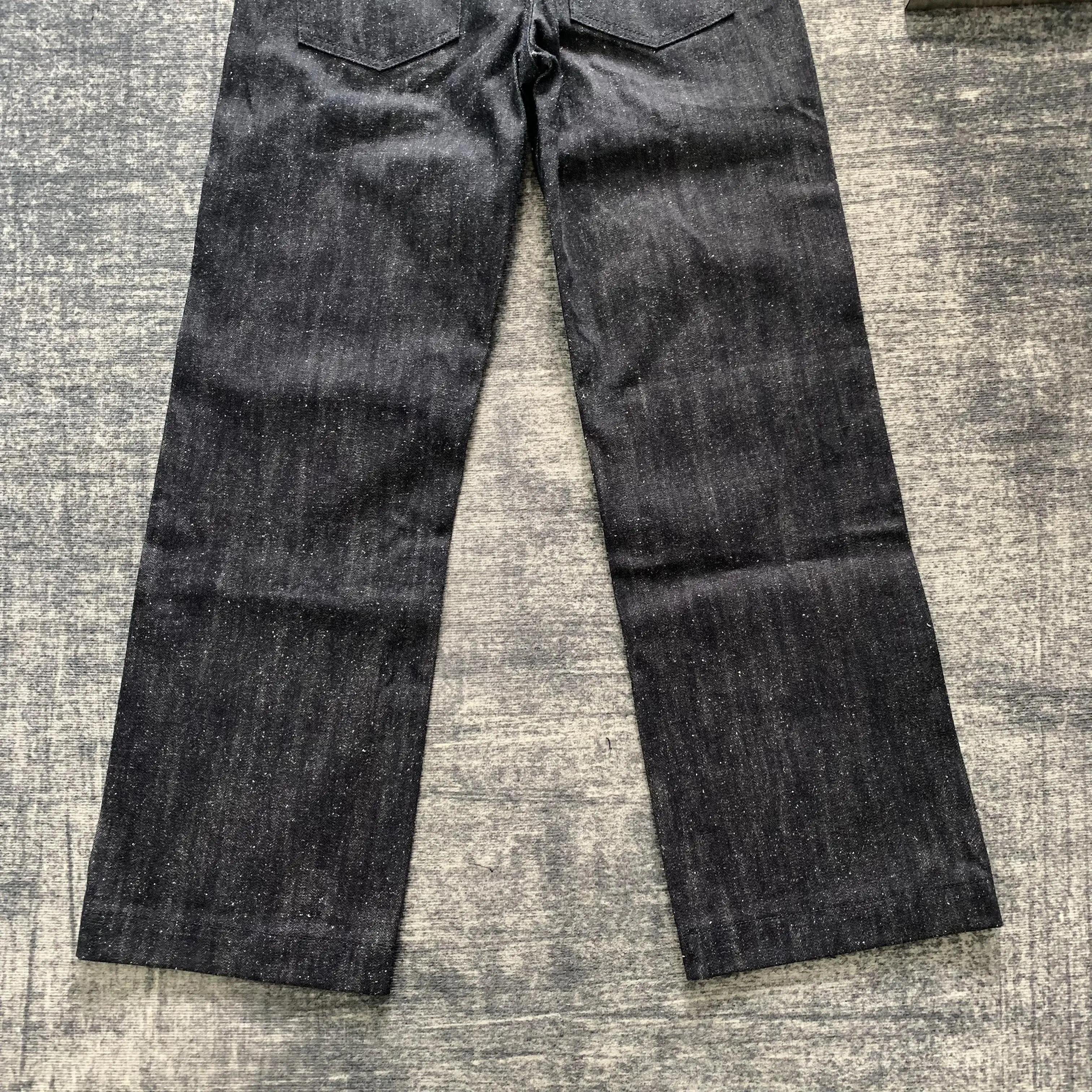 DENIMGUYS American Vintage Men's Baggy Straight NO Wash Japanese Selvedge Denim Jeans Pockets Decoration Tube Loose Jeans