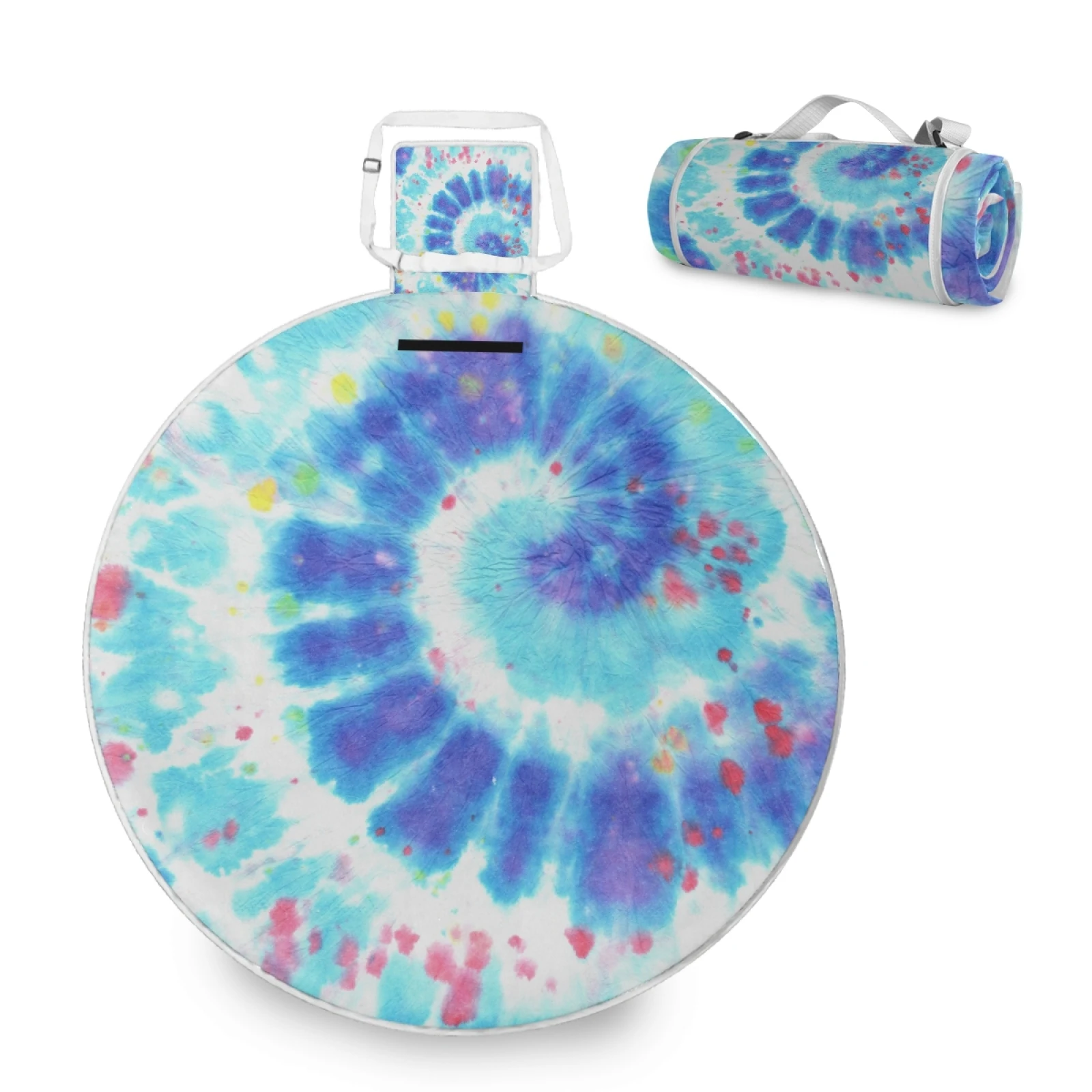 

Music Festival Tie Dye Boho Picnic Rug Round Yoga Mat Outdoor Custom Picnic Blanket