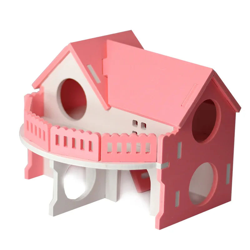 

High quality pet guinea pig golden bear hamster toy villa house cage nest product, Pink, purple, blue, green