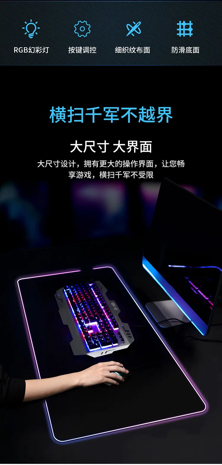 Custom Wholesale Large Xxl Led Rgb Computer Gaming Mousemat Mousepad ...