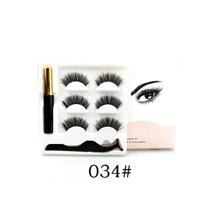 

New styles top quality 3D magnets powerful mink eye lashes silk false magnetic eyelashes, Natural black