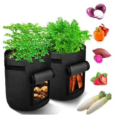 

Wholesalers 5gallon felt coco peat vegetable mushroom potato plant grow large strawberry fabric pots planter fabric bags, Available in multiple colors