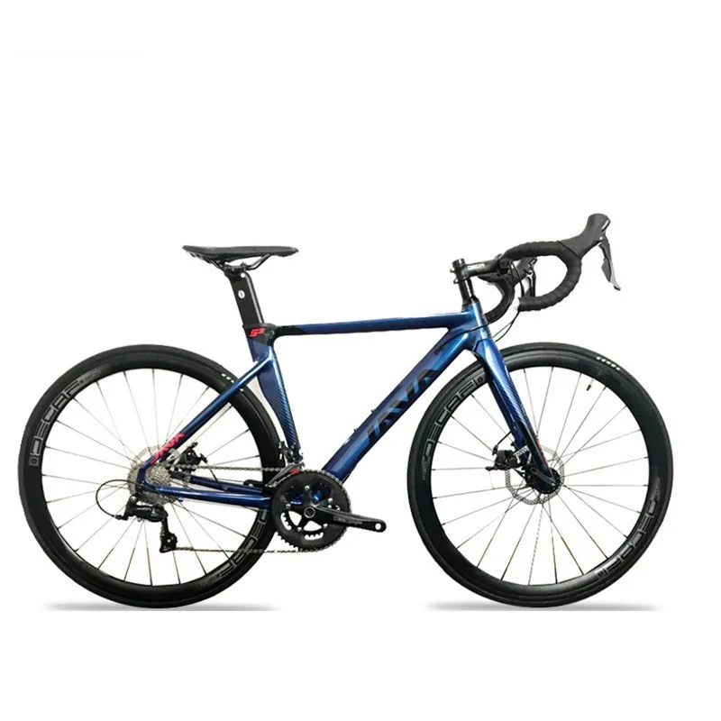 

JAVA Road Bike Java Siluro 3 22 Speed Disc Brake full Carbon Road Bicycle Racing 700c Professional Road Bike, Black/blue/white