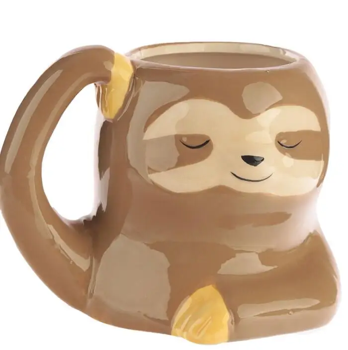 

K10 Sloth ceramic mugs Painted ceramic 3D animal coffee cup