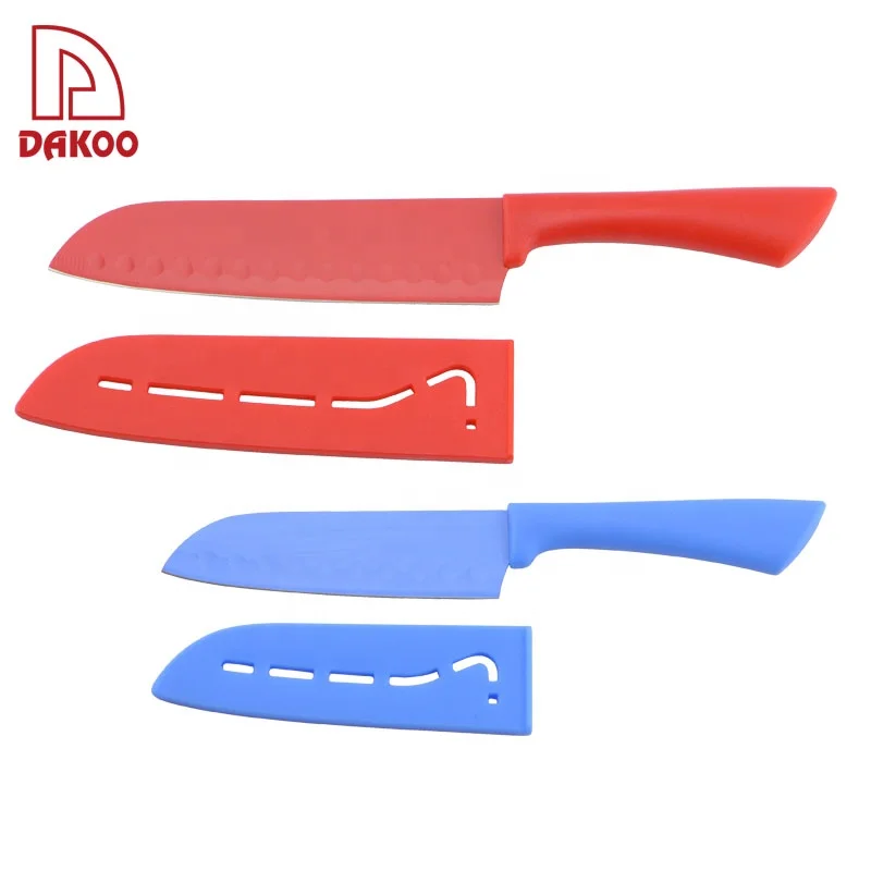 

Non-stick Fruits and Vegetables Coated New Coloured 2 Pcs Kitchen Knives With Knife Sheath, Bule,red