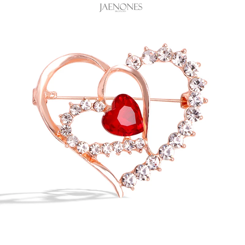 

JAENONES High Quality Custom Korean Lovers Designer Inspired Brooch Pin Heart Shaped Brooch