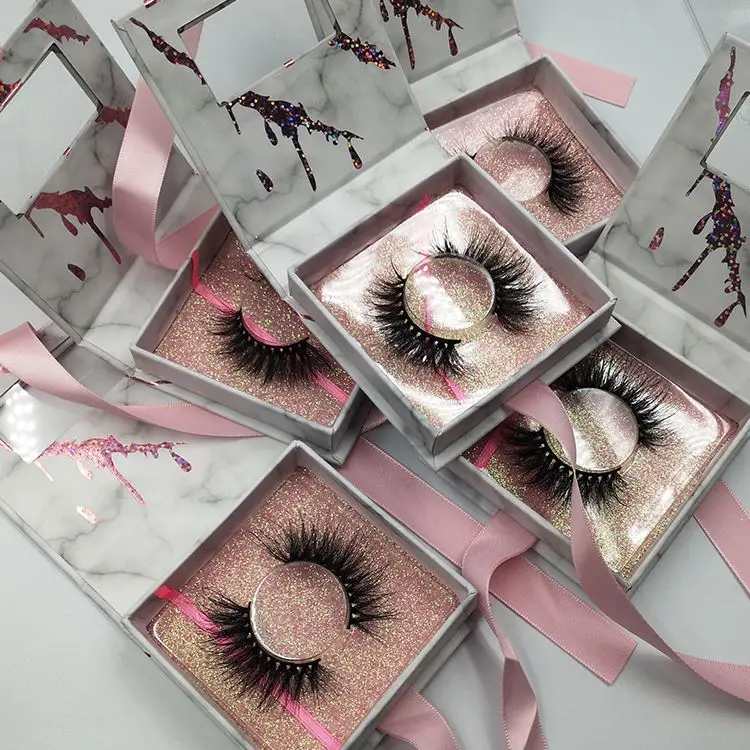 

Beautiful Natural 3d Mink Lashes Wholesale Handmade 3d Real Mink Eyelashes With False Eyelash Packaging Box, Natural black or colorful