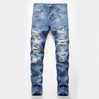 

New arrival latest stylish wholesale skinny custom OEM slim fit wash trousers fashion pants ripped denim jeans for men