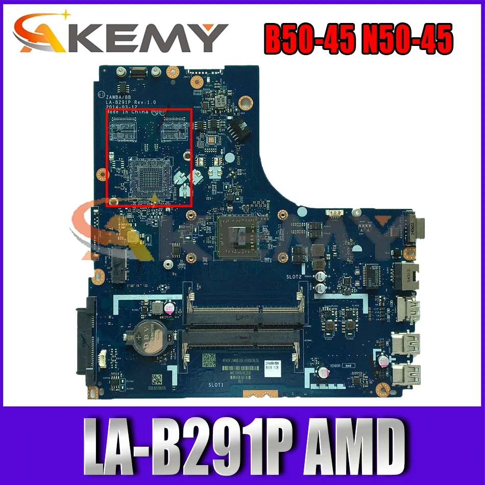 

Akemy LA-B291P Motherboard For B50-45 N50-45 Laptop Motherboard AMD CPU 100% Test Work Free Shipping