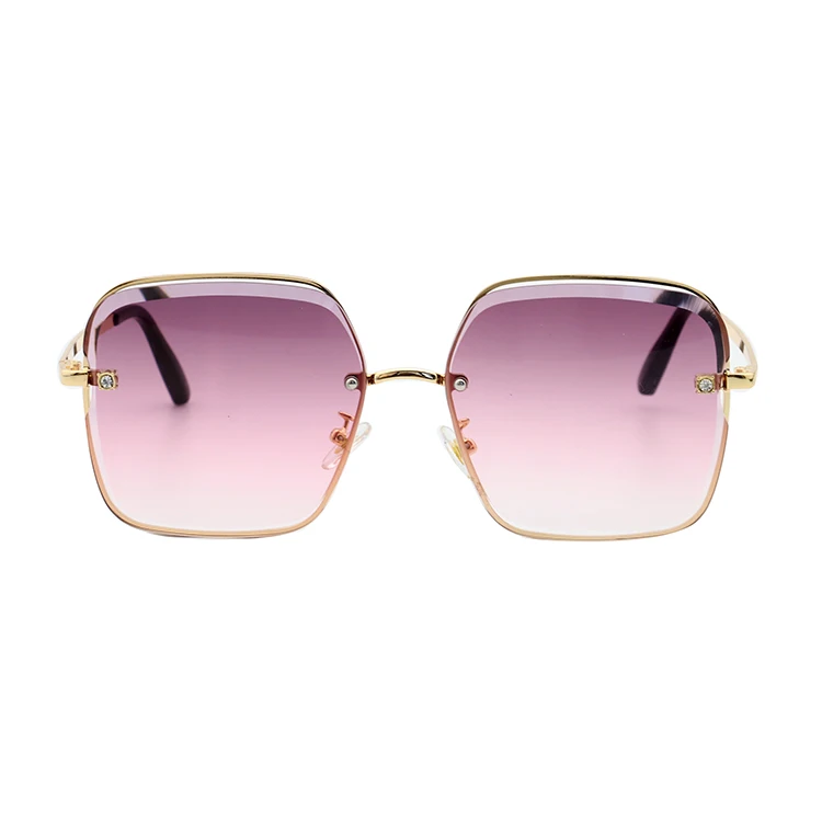 

Newest Oversized Diamond Cutting Gradient Sun Glasses Customizable Big Frame Square Sunglasses