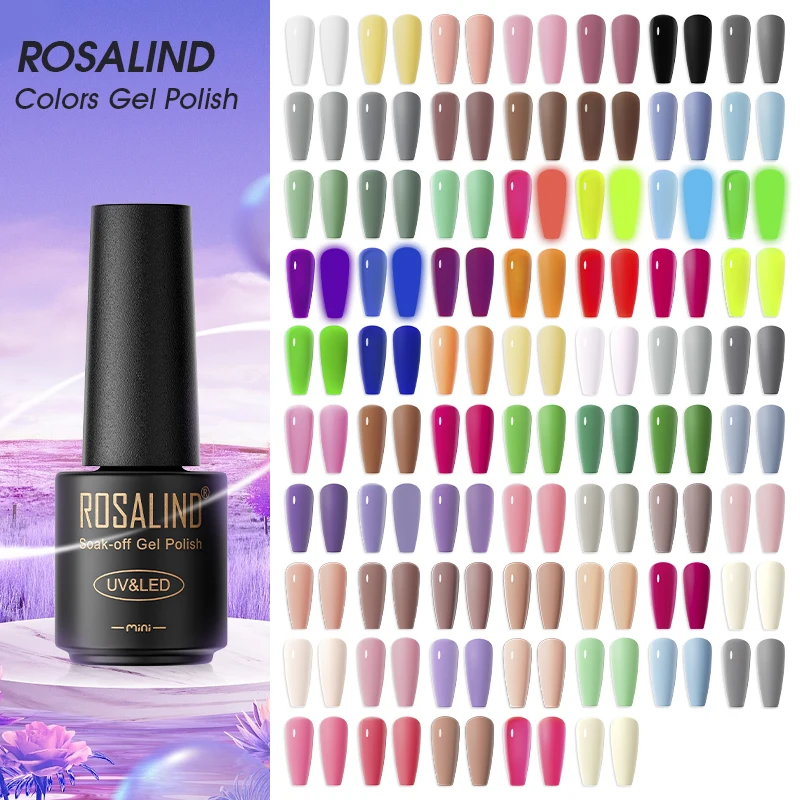 ROSALIND manufacturer promotional oem low price professional new esmalte de en semi permanent vegan color uv led gel nail polish