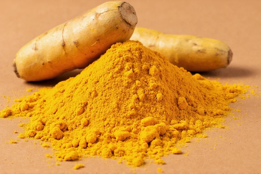 Turmeric root and powder showing natural golden color and texture