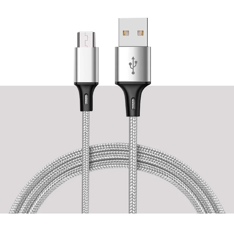 2.1a custom usb 2.0 charger fast charging nylon braided micro usb data cable for android smart phone - ANKUX.COM