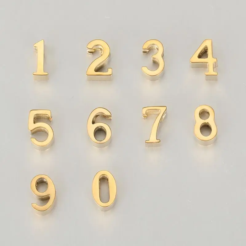 

DIY Jewelry Making Accessories Stainless Steel Arabic Number Pendant