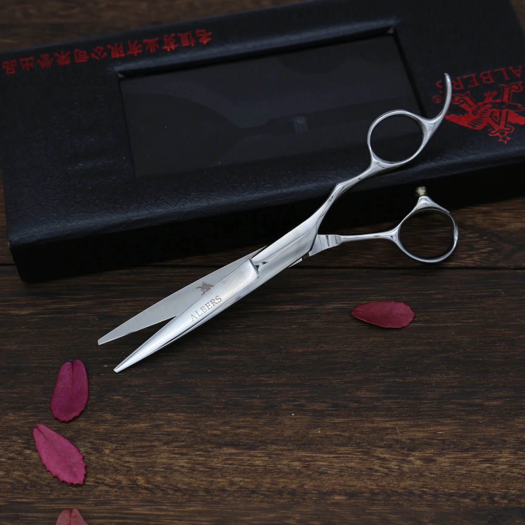 

professional high quality 6 inch Customised Custom Logo Style VG10 Steel special screws sharp blade hair scissors, Silver