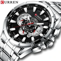 

CURREN 8363 Quartz Black Watch Men Luxury Men Watch Custom Logo Water Resistant Mens Watches In Wristwatch