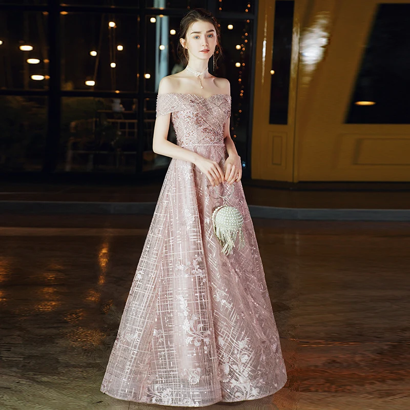 

Off-the-Shoulder Lace Evening Dress, Off-the-Shoulder A-Line Wedding Dress, Off-the-Shoulder Wedding Dress