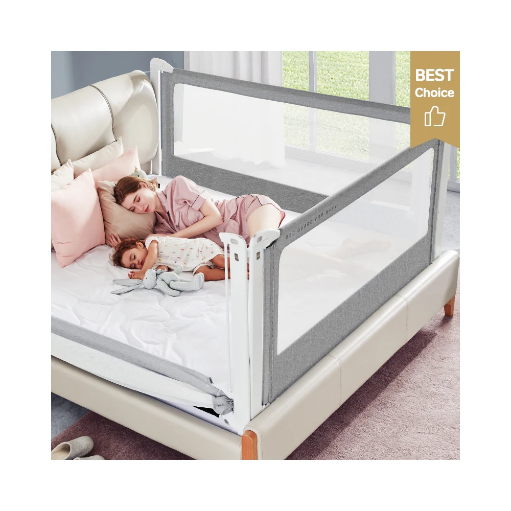 

Amazon Hot Selling High Quality Vertical Lift Adult Foldable Safety Bed Rail Guard Crib, Grey/pink/blue/customized