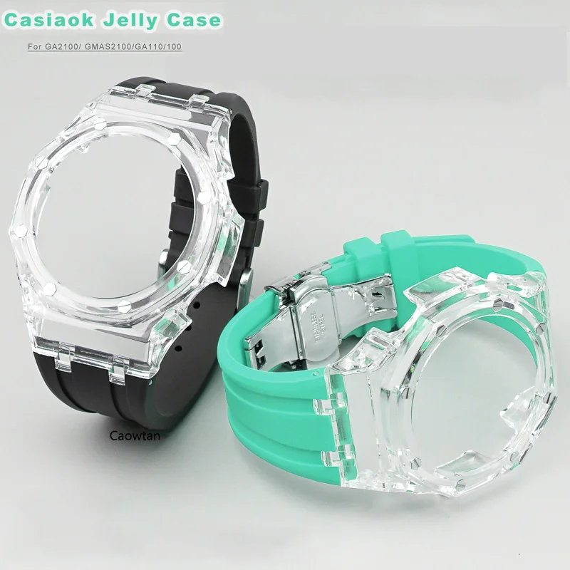 

For Casiao Transparent Case Rubber Strap Mod Kit For Gshock GA2100 2110 GmaS2100 Accessoires Adapter Voor GA-100 110 120