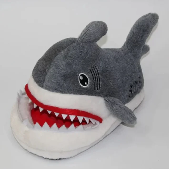 

Shark creative shape warm winter spring indoor house slippers for women men