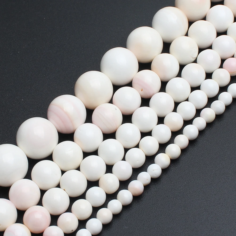 

Natural Round 4/6/8/10/12MM Pink Shell Loose Beads for Jewelry Making Beaded Bracelet DIY
