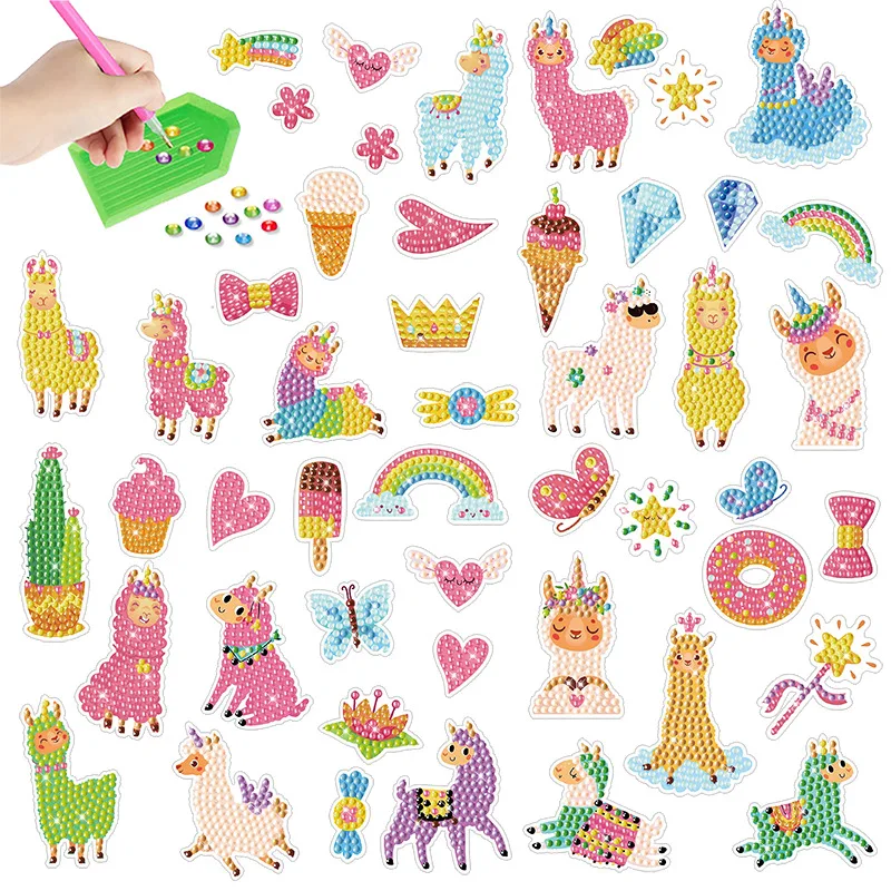 

Kids Diamond Painting Stickers Kit DIY Stickers Arts Cartoon Animal Diamond Painting by Numbers Arts Children Toys Gift Kits