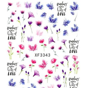 

Rose Tulip Flower 3d Nail Wraps Stickers For Nail Decoration