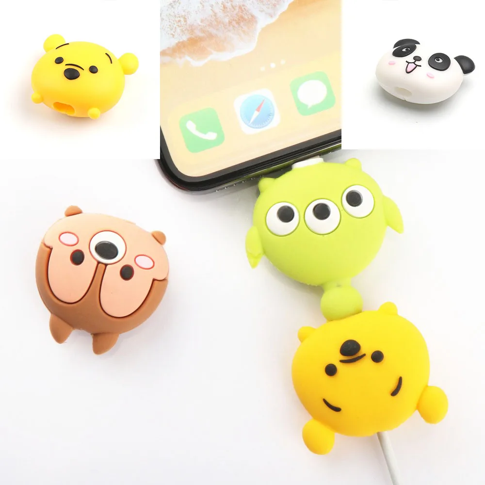 

New Arrival Popular Cartoon Cable Bite Series Phone Accessories Silicone Mobile Phone Usb Charging Cable Protector, Multi color